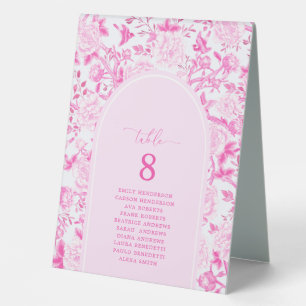 Fuchsia Pink Chinoiserie Menu & Seating Number