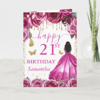 Fuchsia Pink Dress Dark Skin Princess Birthday