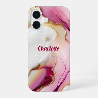 Fuchsia Pink Gold iPhone 16 Case