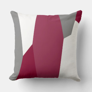 Fuchsia Pink Grey and White   Cushion