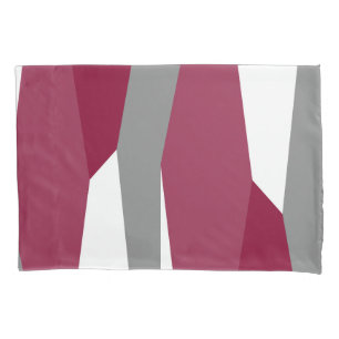 Fuchsia Pink Grey and White    Pillowcase