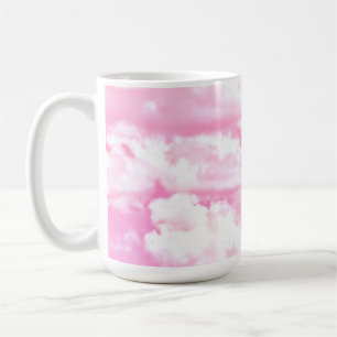 Fuchsia Pink Happy Clouds Decor Coffee Mug