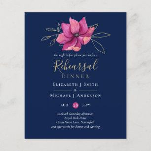 Fuchsia Pink Navy Blue Rehearsal Dinner BUDGET
