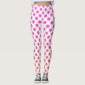 Fuchsia Pink Ombre Dots Leggings