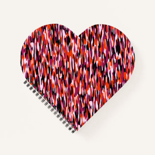 Fuchsia pink, orange, black and white camo notebook