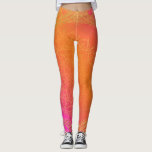 Fuchsia Pink Orange & Gold Indian Mandala Glam Leggings<br><div class="desc">Leggings</div>