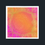 Fuchsia Pink Orange & Gold Indian Mandala Party Napkin<br><div class="desc">Customise with any text. Matching items available.</div>