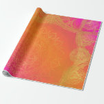 Fuchsia Pink Orange & Gold Indian Mandala Party Wrapping Paper<br><div class="desc">Wrapping Paper</div>