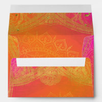 Fuchsia Pink Orange Gold Indian Mandala Wedding