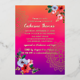 Fuchsia Pink Orange Purple Bright and Bold Floral