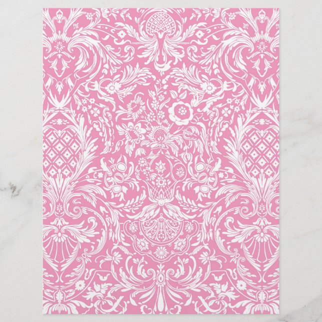 Fuchsia Pink Pineapple Victorian Vintage Damask (Front)