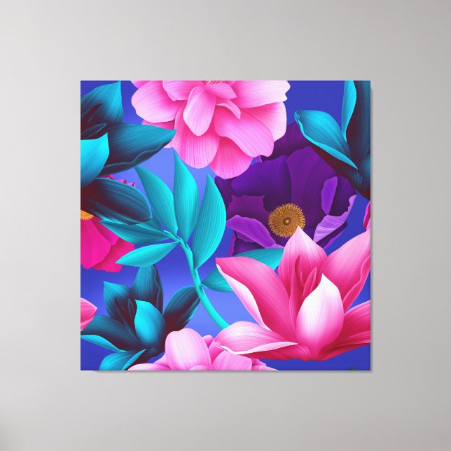 Fuchsia Pink Purple Flower Canvas Print (Front)