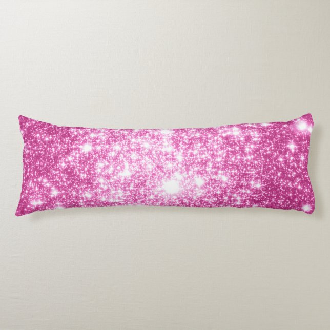 Fuchsia Pink Stars Body Cushion (Front)