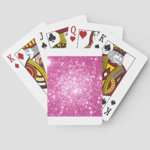 Fuchsia Pink Stars Playing Cards