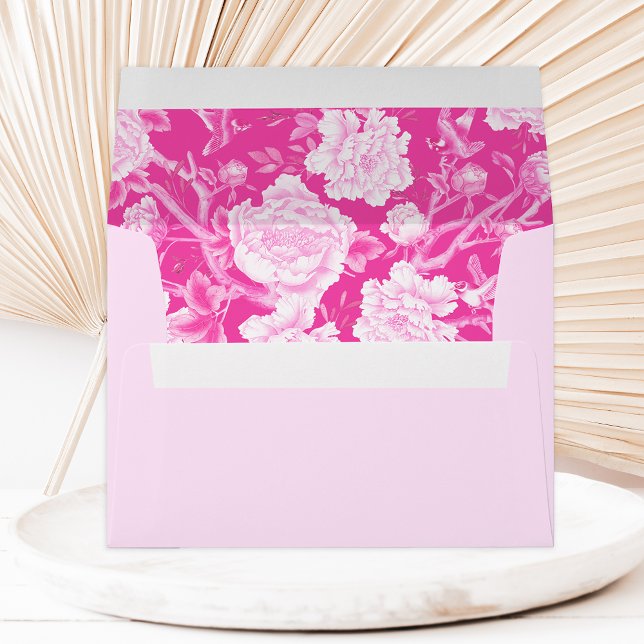 Fuchsia Pink White Chinoiserie Floral Porcelain Envelope (Creator Uploaded)