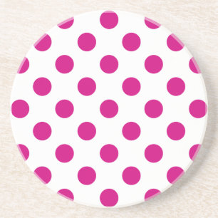 Fuchsia polka dots coaster