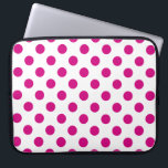 Fuchsia polka dots laptop sleeve<br><div class="desc">Fuchsia and white polka dots</div>