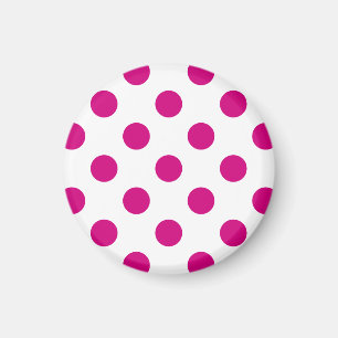 Fuchsia polka dots magnet