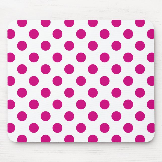 Fuchsia polka dots mouse mat (Front)