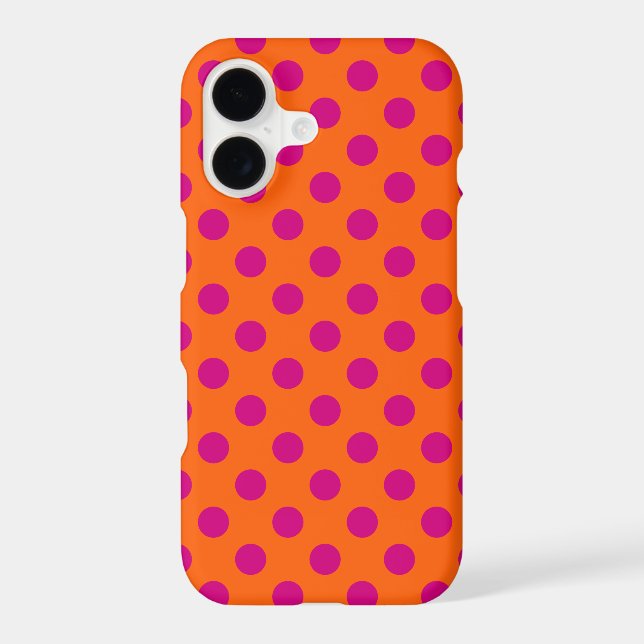 Fuchsia polka dots on orange (Back)
