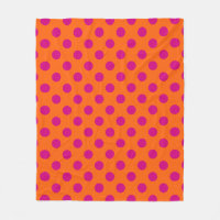 Fuchsia polka dots on orange