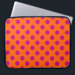 Fuchsia polka dots on orange laptop sleeve<br><div class="desc">Fuchsia polka dots on orange</div>