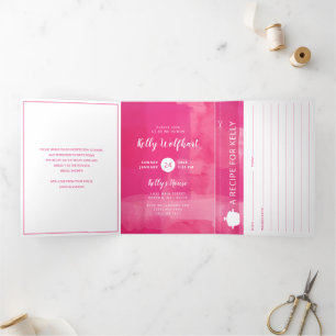 Fuchsia Potluck Bridal Shower with Recipe Card
