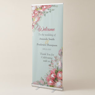 Fuchsia  Protea's - greens Retractable Banner