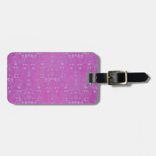 Fuchsia Purple Damask Intricate Floral Pattern Luggage Tag