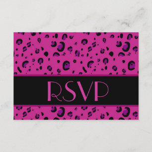 Fuchsia Purple Leopard RSVP Wedding Response Card