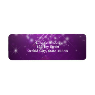 Fuchsia Purple Sparkle Club Party Address Labels