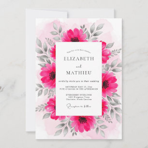 Fuchsia Radiant Spring Wedding Invitation