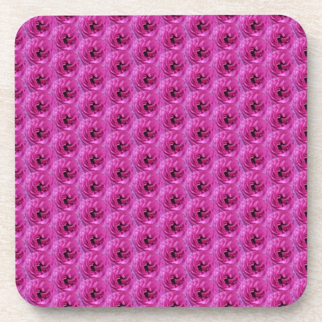 Fuchsia Ranunculus - Modern Floral Design Coaster (Front)