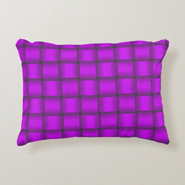 Fuchsia Ribbon Decorative Cushion (Front)