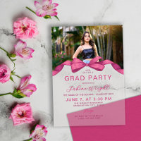 Fuchsia Rose Bow Photo Graduation Party
