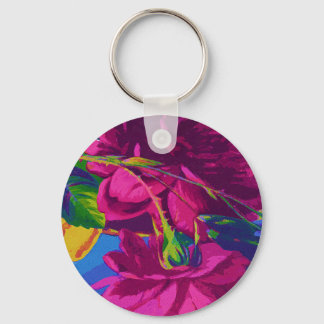 Fuchsia Roses Key Ring