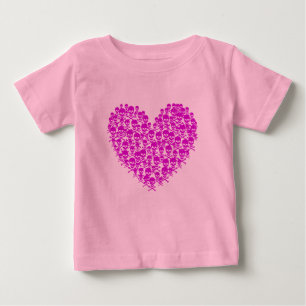Fuchsia Skull Heart Baby T-Shirt