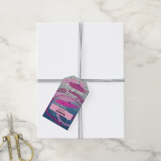 Fuchsia & Soft Pink Brushstroke Always and Forever Gift Tags
