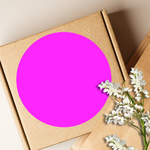 Fuchsia Solid Colour Classic Elegant Round Sticker
