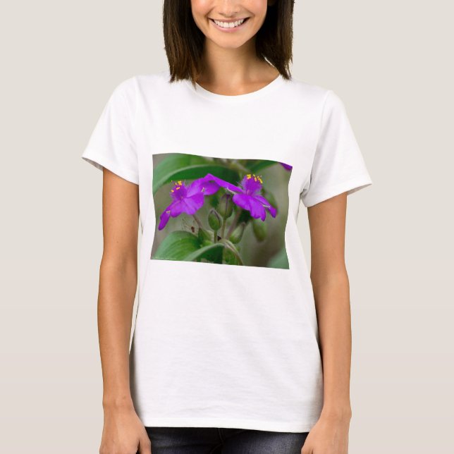 Fuchsia Spiderwort Twins Wildflower Gifts  Apparel T-Shirt (Front)