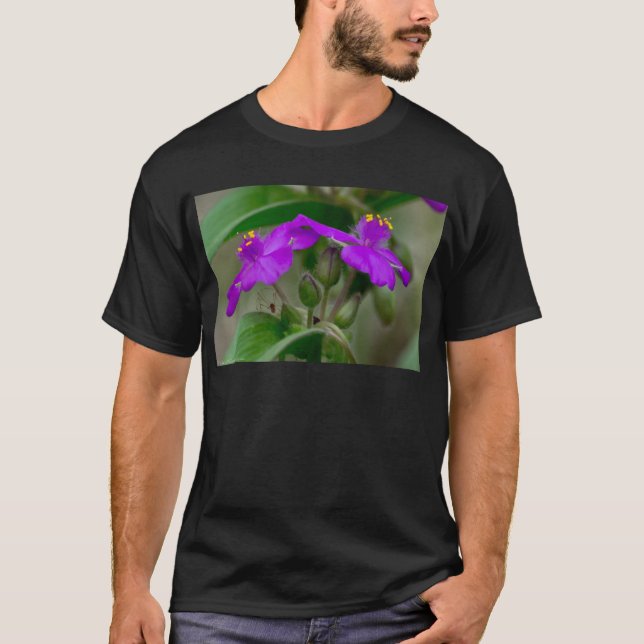 Fuchsia Spiderwort Twins Wildflower Gifts  Apparel T-Shirt (Front)