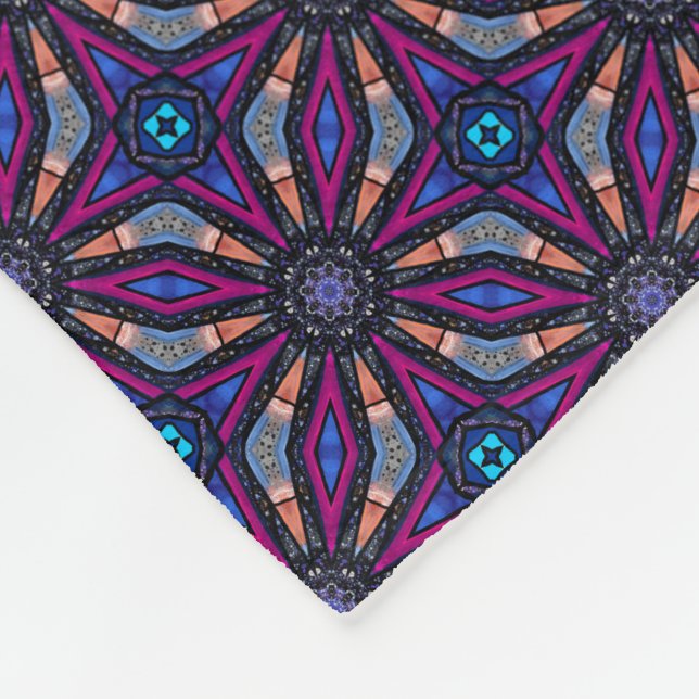 Fuchsia Stargazer Fleece Blanket (Corner)