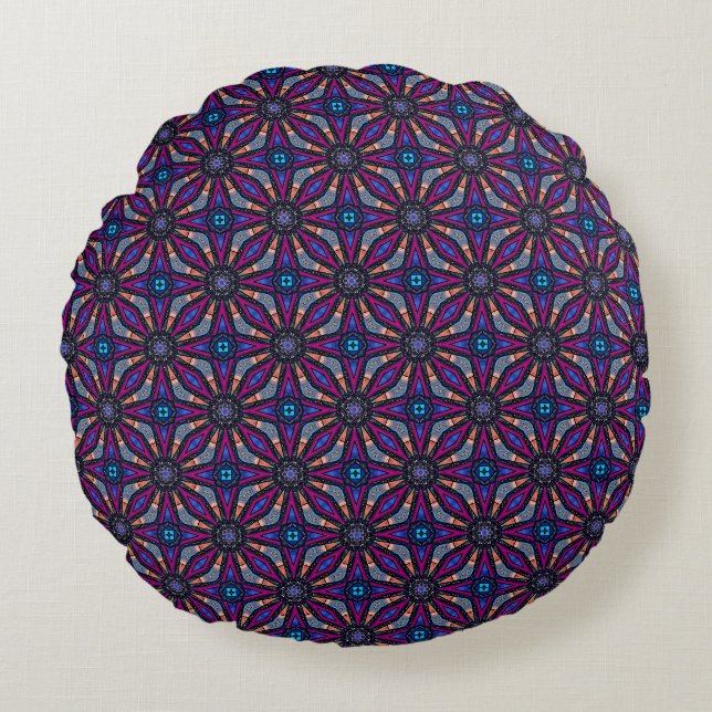 Fuchsia Stargazer Round Cushion (Front)
