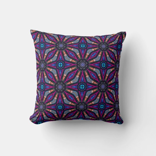 Fuchsia Stargazer Throw Pillow (Front)