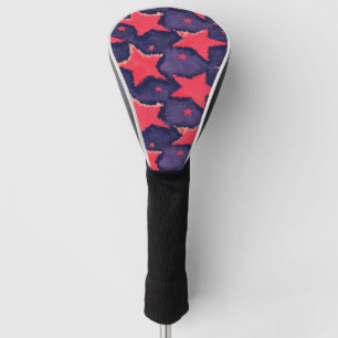 Fuchsia Stars Purple Cosmic Pattern Golf Head Cover