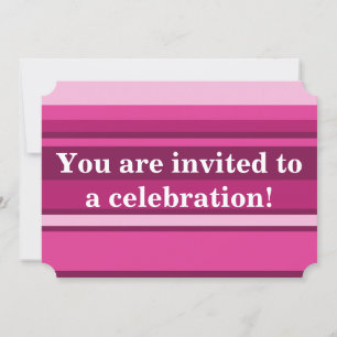 Fuchsia stripes invitation