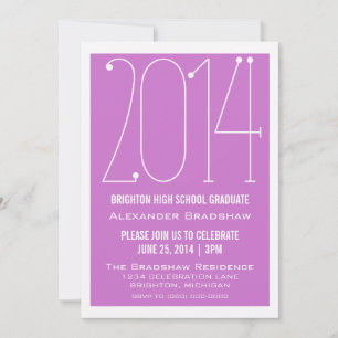Fuchsia Trendy 2014 Graduation Invitation