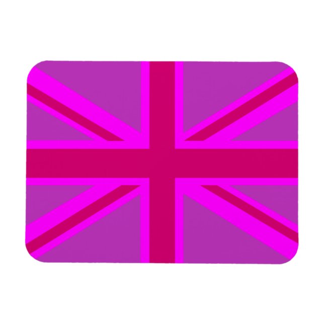 Fuchsia Union Jack Magnet (Horizontal)
