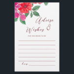 Fuchsia Watercolor Floral Bridal Shower Advice<br><div class="desc">Add a touch of beauty and elegance to your bridal shower with our Fuchsia Watercolor Floral Bridal Shower Advice Card. The gorgeous fuchsia and red watercolor florals are sure to catch the eye and create a warm and inviting atmosphere for your guests. This lovely design is perfect for a spring...</div>