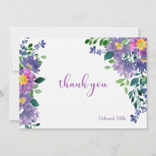 Fuchsia Watercolor Personalised Note Card 